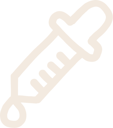 An outline illustration of a medical dropper with a droplet at its tip.